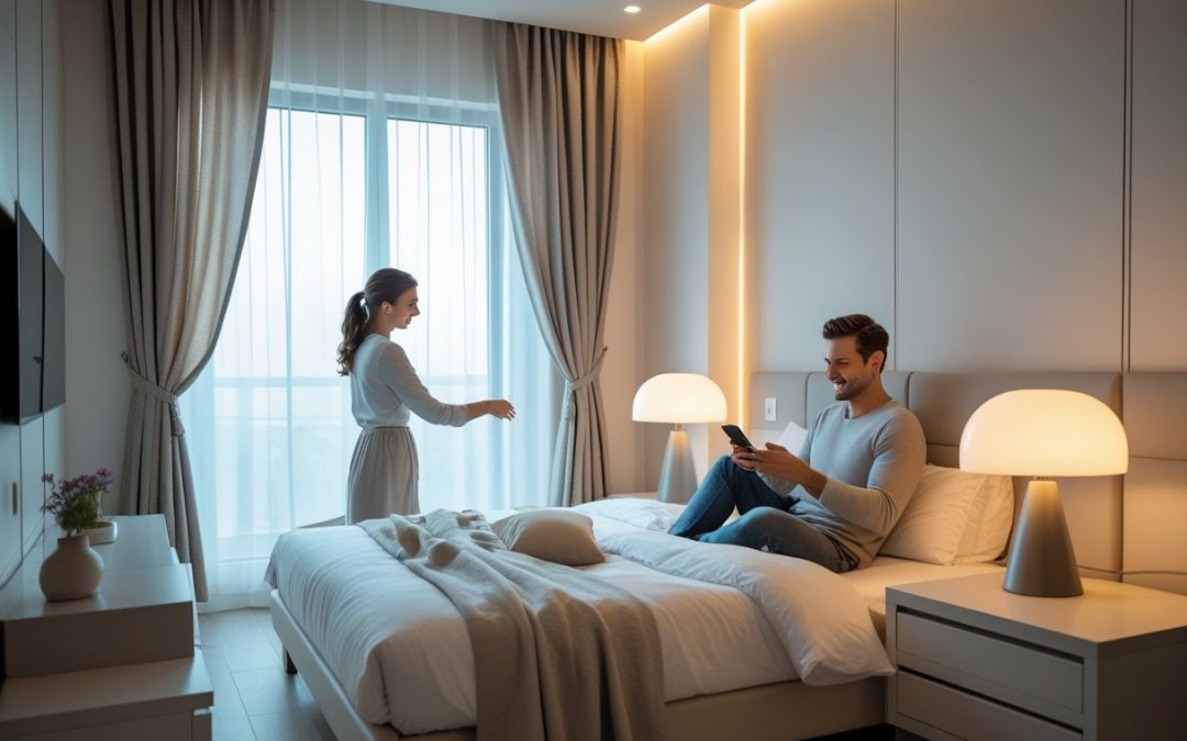 Sådan skaber du den perfekte atmosfære i soveværelset med gardiner og intelligent sengelampe